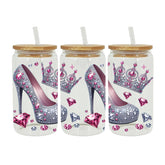 UV DTF Cup Wraps – 8 Sheets for 16oz Glass Cups, Decals & Craft Supplies (Lady)